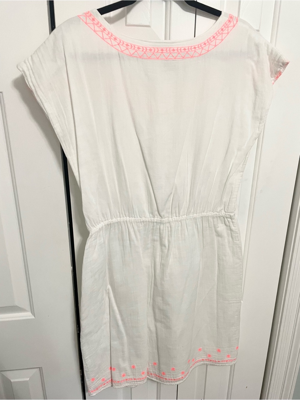 GAP White Dress with Neon Pink Embroidery - Picture 2 of 3